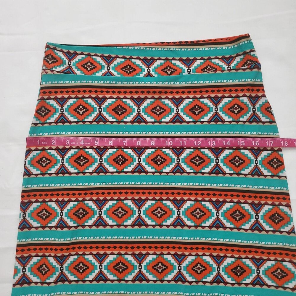 HOT Ginger Women’s Multicolor Geometric Full Length Maxi Skirt Size Medium - Picture 8 of 9